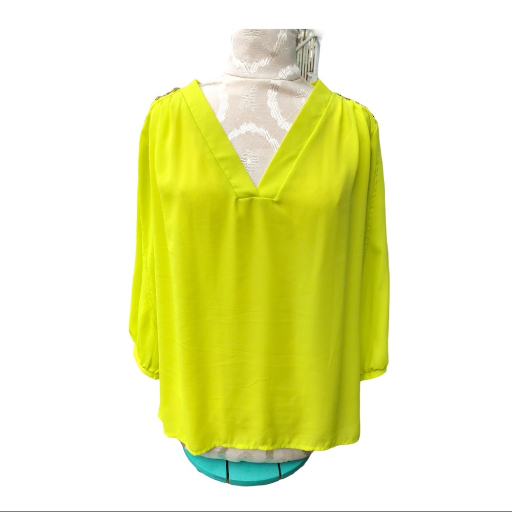 Gibson Latimer Chartreuse Top